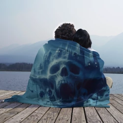 Плед 3D Фантастический череп и сказочный город под луной - фото 2