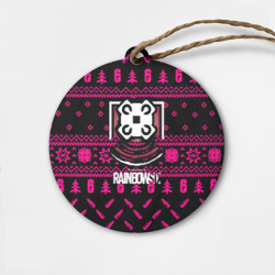 Деревянная игрушка круг Rainbow six winter pink