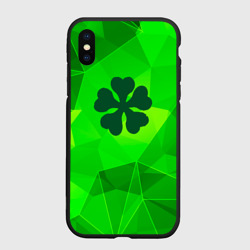 Чехол для iPhone XS Max матовый Black Clover green poly