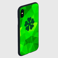 Чехол для iPhone XS Max матовый Black Clover green poly - фото 2