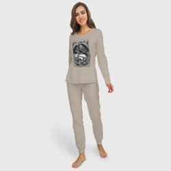 Женская пижама с лонгсливом хлопок Deftones owl - фото 2