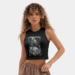 Женская укороченная майка-топ хлопок Deftones owl - фото 2