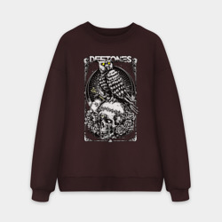 Мужской свитшот oversize без начеса хлопок Deftones owl