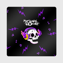 Магнит виниловый Квадрат My Chemical Romance неоновый череп