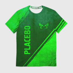 Мужская футболка 3D Placebo - green gradient вертикально