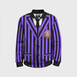Детский бомбер 3D Академия Невермор фиолетовый верх