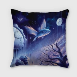 Подушка 3D Крылатая рыба - сюрреализм