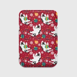 Картхолдер Magsafe магнитный Новогодний паттерн с котиками
