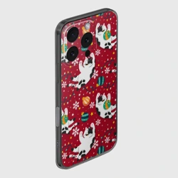 Чехол для iPhone 16 Pro силиконовый с защитой камеры Новогодний паттерн с котиками - фото 2