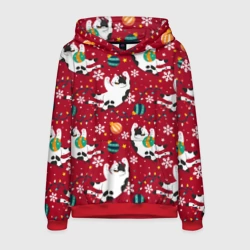 Мужская толстовка 3D Новогодний паттерн с котиками