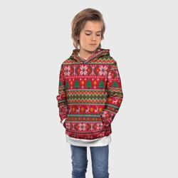 Детская толстовка 3D Текстура свитерной вязки новогодняя - фото 2