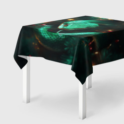 Скатерть 3D Зелёная новогодняя змея