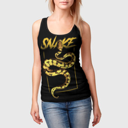 Женская майка 3D Черно-желтая змея - фото 2