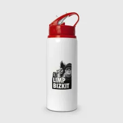 Бутылка для воды с трубочкой Limp Bizkit all