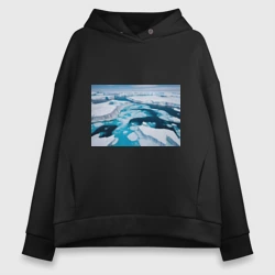 Женское худи Oversize хлопок Арктический лед