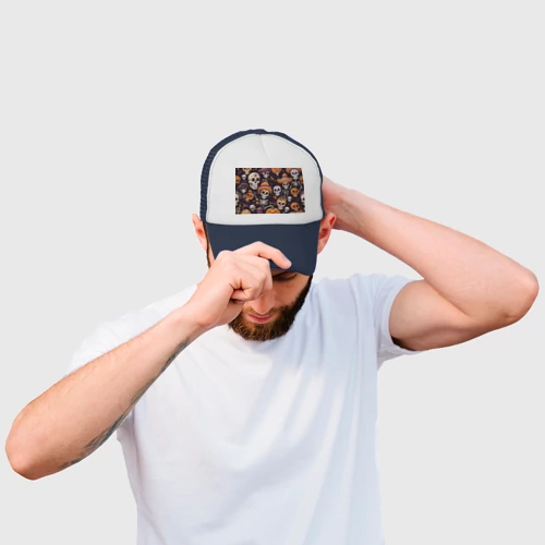 Кепка тракер с сеткой Страшилки хэллоуин - фото 2