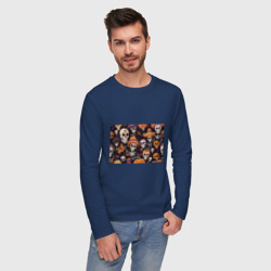 Мужской лонгслив хлопок Страшилки хэллоуин - фото 2