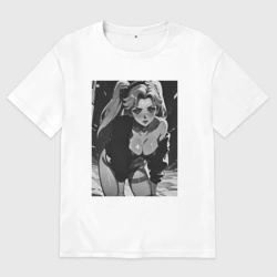 Женская футболка хлопок Oversize Ребекка в позе - Киберпанк 