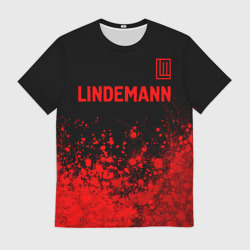 Мужская футболка 3D Lindemann - red gradient посередине