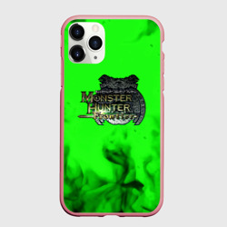 Чехол для iPhone 11 Pro Max матовый Monster Hunter fire green