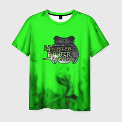 Мужская футболка 3D Monster Hunter fire green