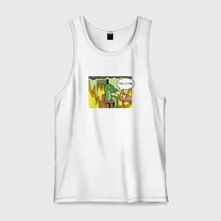 Мужская майка хлопок This is fine - змея мем