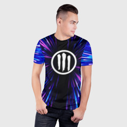 Мужская футболка 3D Slim Three Days Grace neon energy - фото 2