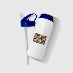 Бутылка для воды с трубочкой Кофе и пирожные - фото 2