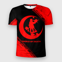 Мужская футболка 3D Slim Angels of Death - red gradient