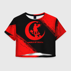 Женская футболка Crop-top 3D Angels of Death - red gradient