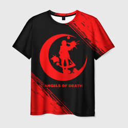 Мужская футболка 3D Angels of Death - red gradient