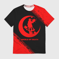 Мужская футболка 3D Angels of Death - red gradient