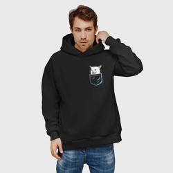 Мужское светящееся худи Мемный кот - фото 2