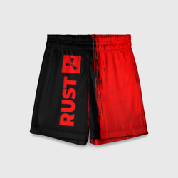 Детские спортивные шорты 3D Rust - red gradient по-вертикали