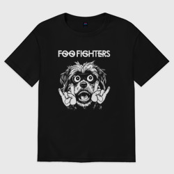 Женская футболка хлопок Oversize Foo Fighters rock dog