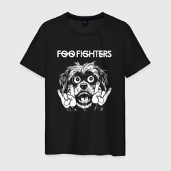 Мужская футболка хлопок Foo Fighters rock dog