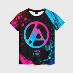 Женская футболка 3D Linkin Park 2024 - neon gradient
