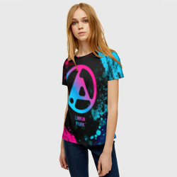 Женская футболка 3D Linkin Park 2024 - neon gradient - фото 2