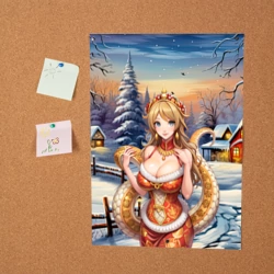 Постер Новогодняя девушка змея снегурка - фото 2