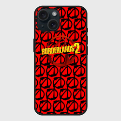 Чехол силиконовый для Apple iPhone 15 матовый Borderlands logo pattern