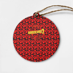 Деревянная игрушка круг Borderlands logo pattern