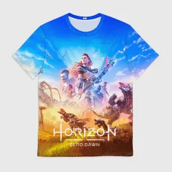 Мужская футболка 3D Герои Horizon zero dawn remstered