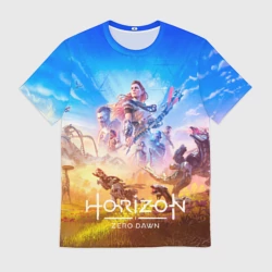 Мужская футболка 3D Герои Horizon zero dawn remstered