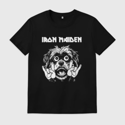 Мужская футболка хлопок Iron Maiden rock dog