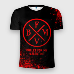 Мужская футболка 3D Slim Bullet For My Valentine - red gradient