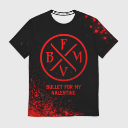 Мужская футболка 3D Bullet For My Valentine - red gradient