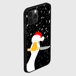 Чехол для iPhone 12 Pro Гусь Санта с ножом в клюве  - фото 2
