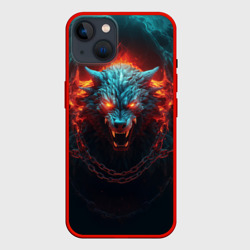 Чехол для iPhone 14 Голова волка в цепях