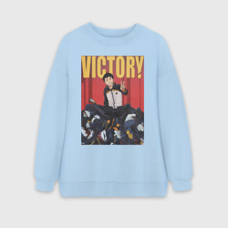 Женский свитшот oversize без начеса хлопок Жизнь с нуля в альтернативном мире Субару Нацуки