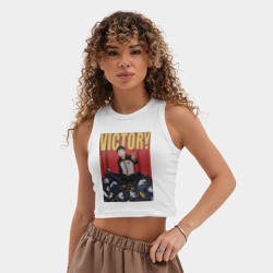 Женская укороченная майка-топ хлопок Жизнь с нуля в альтернативном мире Субару Нацуки - фото 2